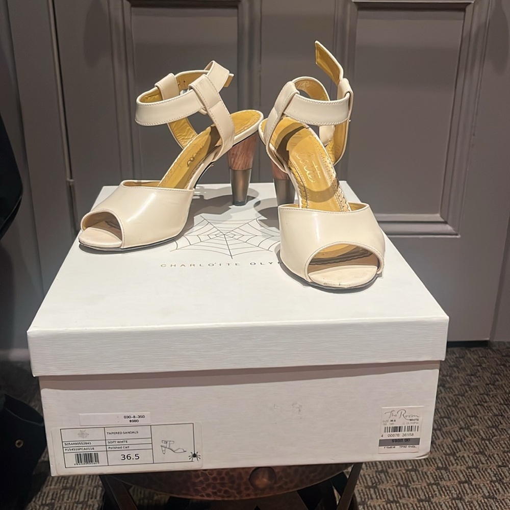 CHARLOTTE OLYMPIA White Tapered Sandals